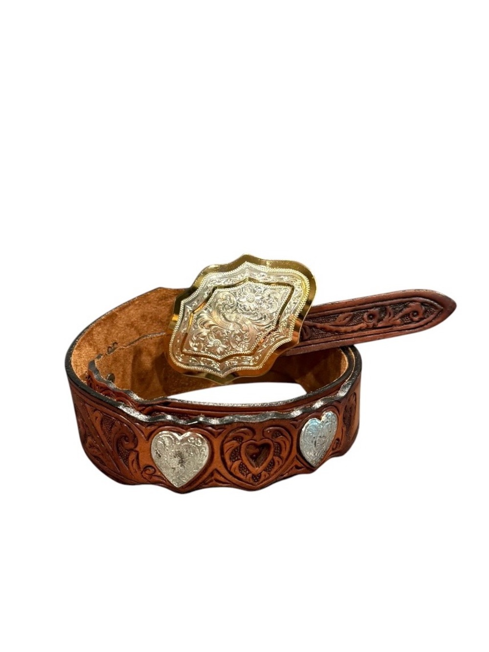 Silver creek size 30 women western belt brown Montana Silversmiths cowgirl
